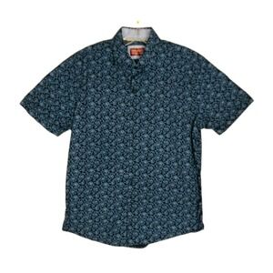 Consequence Mens Long‎ Sleeve Dress Shirt Button Up Blue Paisley M